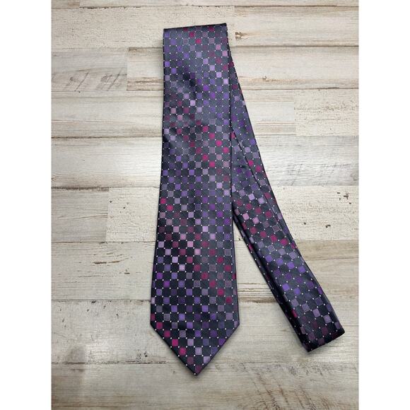 Arrow Gray and Purple 100% Silk Tie EUC - Picture 2 of 3